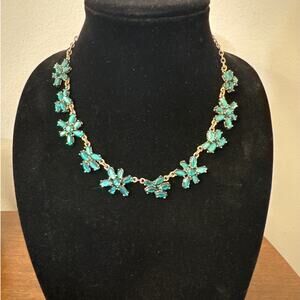 J. Crew Green Rhinestone Statement Fairycore Whimsical Millennial Necklace